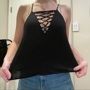 black and gold forever 21 top